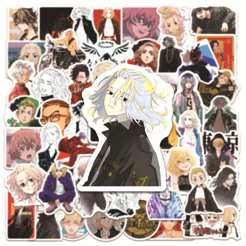 50PCS Anime Tokyo Avengers Cartoon Sticker Laptop Skateboard Mobile Phone Graffiti PVC Gift Toy Waterproof Sticker