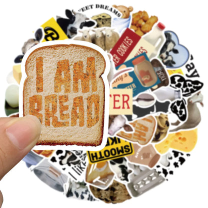 50PCS Cartoon Cow Butter Graffiti Cute Creative Sticker Sticker Scrapbook Suitcase Phone Sticker