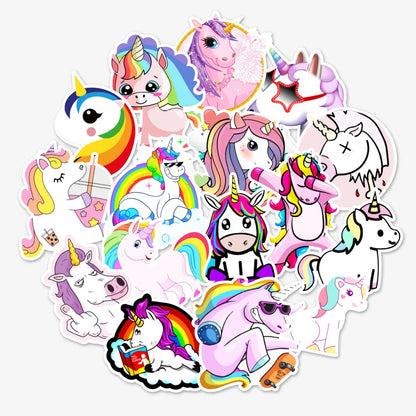 50PC Unicorn Graffiti Stickers Luggage Computer Mobile Phone Motorcycle Decorative Stickers