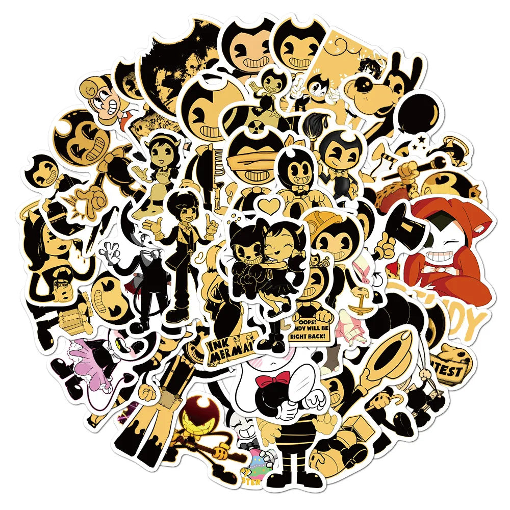 50PCS Cartoon Character Bandy and Ink Machine Graffiti Waterproof Sticker Suitcase Notebook Skateboard Water Cup