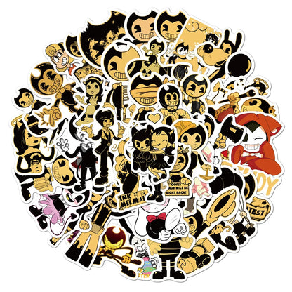 50PCS Cartoon Character Bandy and Ink Machine Graffiti Waterproof Sticker Suitcase Notebook Skateboard Water Cup