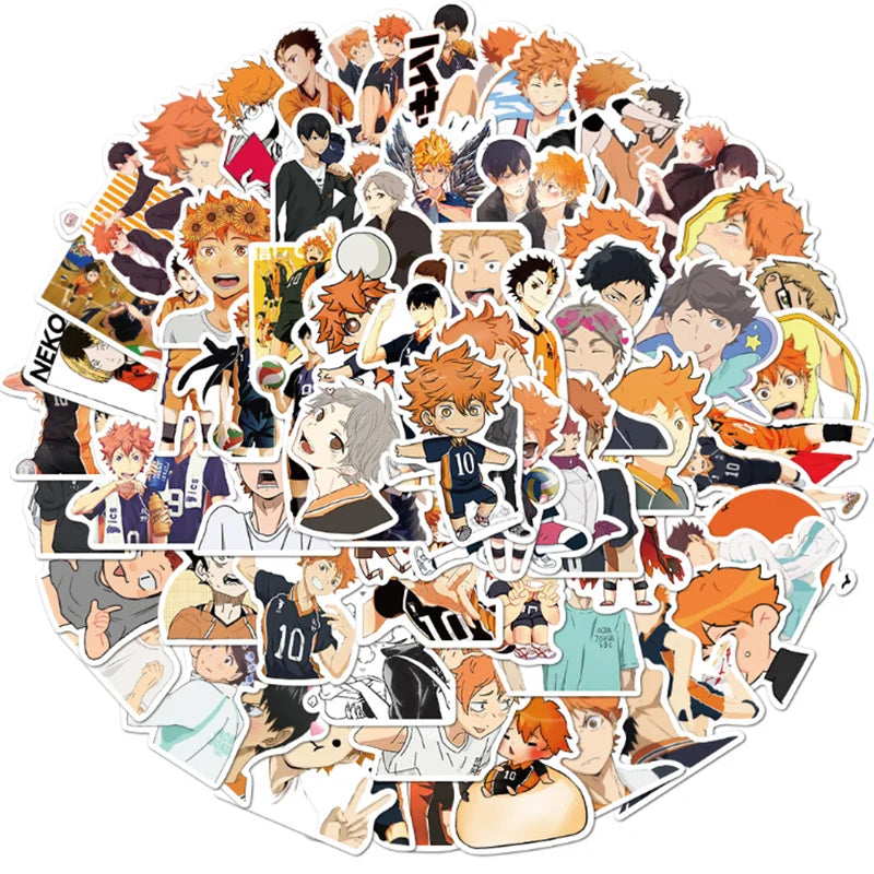 50PCS  Volleyball Teenager Graffiti Mobile Shell Skateboard Luggage Waterproof Sticker Toy Decoration