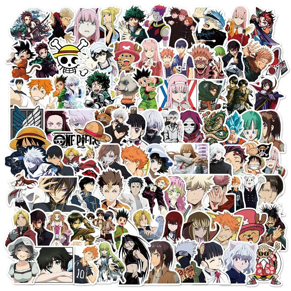 50PCS Japan Popular Anime Collection Graffiti Sticker Waterproof Skateboard Water Cup Luggage Sticker