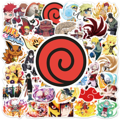 50PCS Anime Naruto-Ninja Graffiti Sticker Luggage Car Computer Water Cup Mobile Skateboard Guitar Sticker Toy