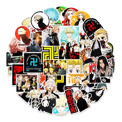 50PCS cartoon and anime Tokyo Revengers graffiti stickers, personalized decorative skateboard suitcases, mobile phones, laptops, waterproof stickers, toys