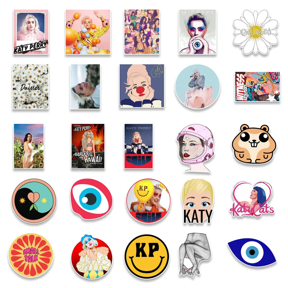 50PCS European and American Singer Fruit Sister Graffiti Waterproof Sticker Suitcase NotebookRefrigeratorWaterCup