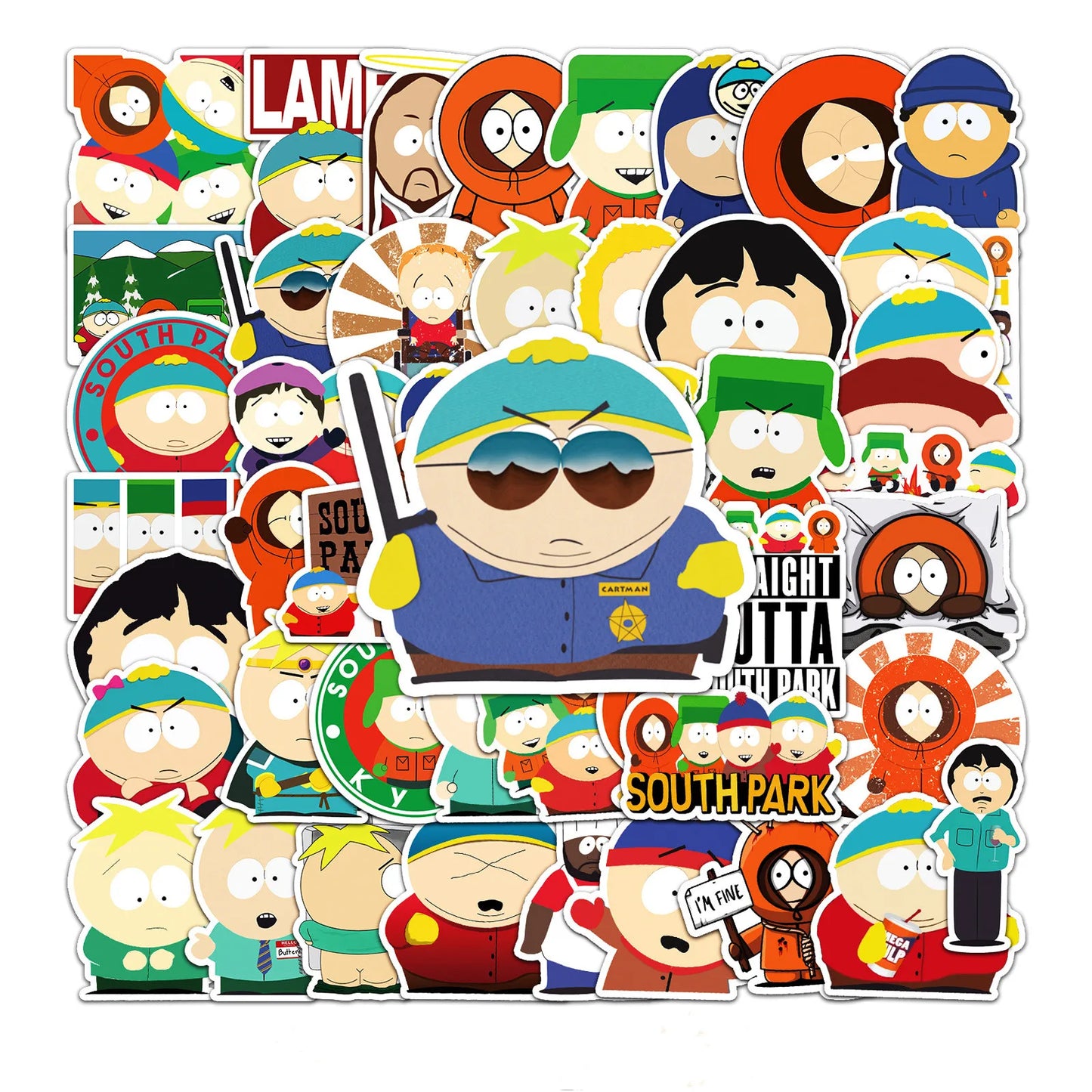 50PCS South Park Personalized Cartoon Graffiti Waterproof Sticker Suitcase Notebook Refrigerator SkateboardHelmet