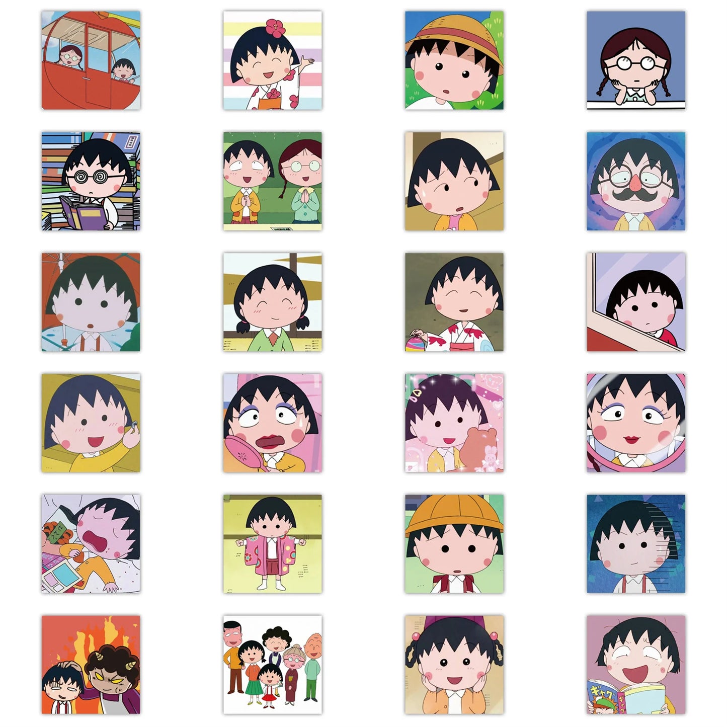 48PCS Animation Cherry Cartoon Maruko Graffiti Sticker Suitcase Laptop Helmet Guitar Skateboard Decoration Toy Wholesale