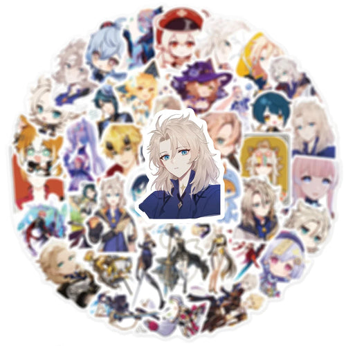 50 PCS Genshin Impact Cartoon Game Sticker Suitable for Laptop Skateboard Suitcase Mobile Phone Shell Sticker