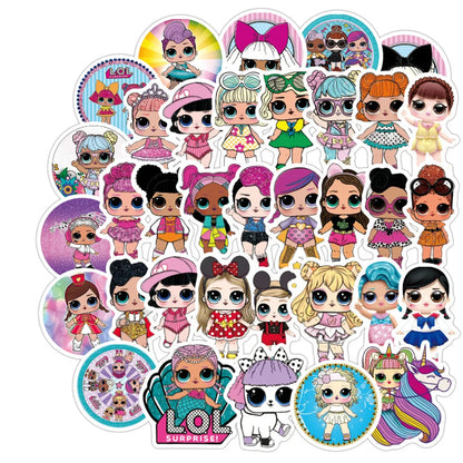 50PCS Cartoon Doll Graffiti Sticker Gift Skateboard Stationery Car Waterproof Children Stationery Sticker