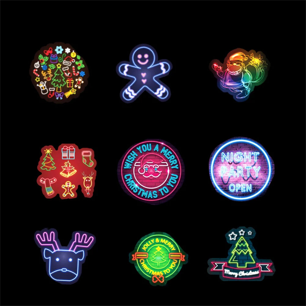 50PCS Christmas Neon Series Sticker Notebook Trolley Case Decoration Bicycle Scooter PVC Graffiti Gift Toy Sticker
