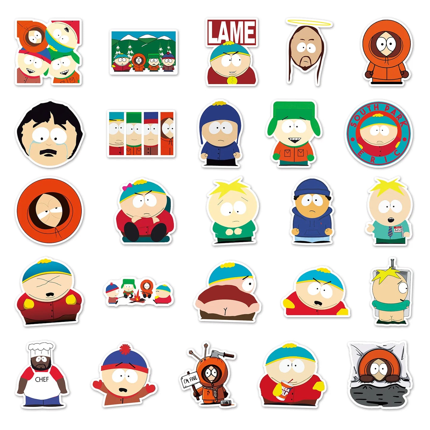 50PCS South Park Personalized Cartoon Graffiti Waterproof Sticker Suitcase Notebook Refrigerator SkateboardHelmet