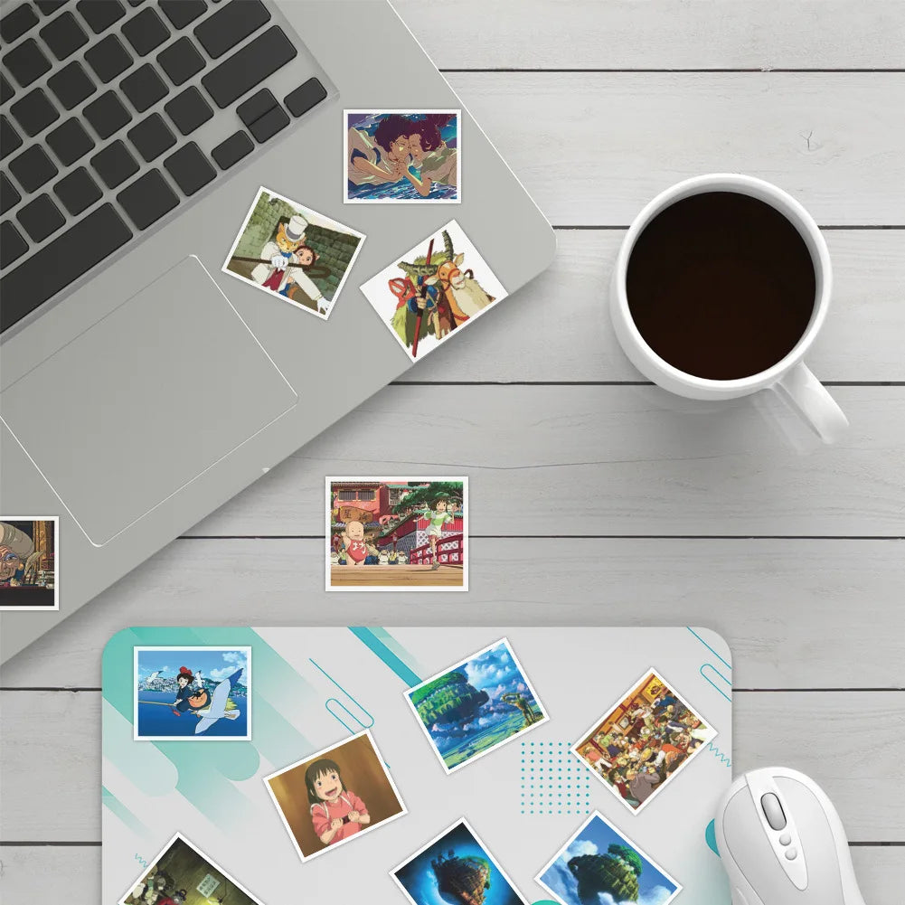 50PCS Cartoon Miyazaki Hayao Cute Anime Character Diary Graffiti Skateboard Decoration Waterproof Sticker Toy