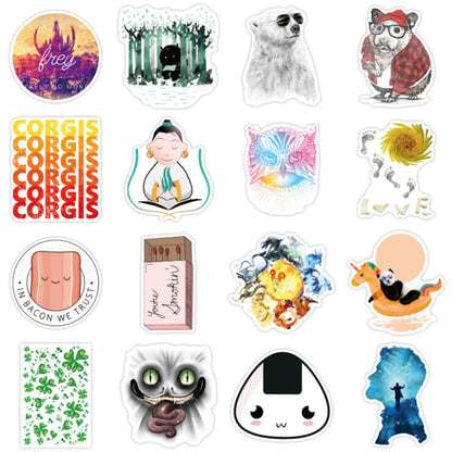50PCS cartoon horror fresh decorative style graffiti stickers, personalized, fashionable and creative trend DIY exquisite decorative decal cups, helmets, skateboard popular sticker toys