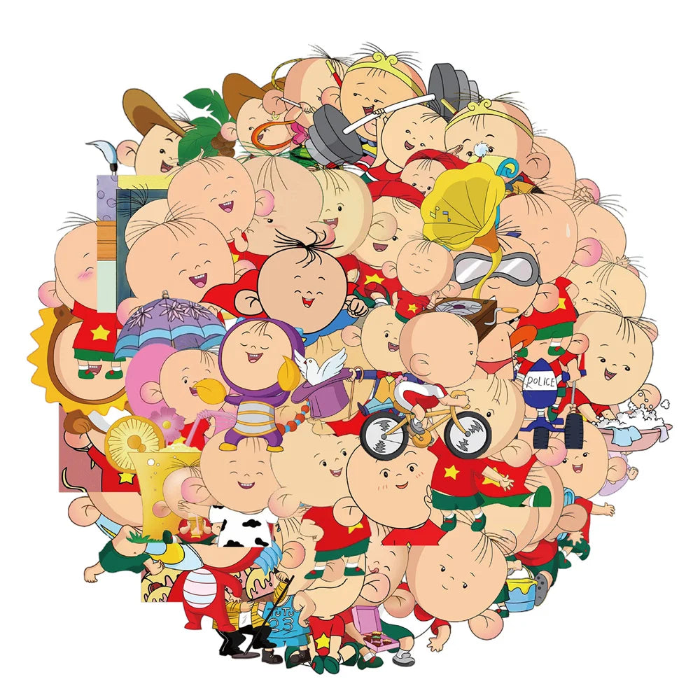 50PCS Big Ear Tutu Cartoon Animation Sticker Sticker Scrapbook Notebook Luggage Guitar Phone Toy Sticker