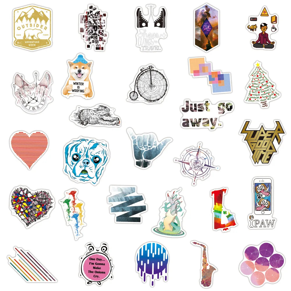 50PCS Cartoon Fresh Sticker Water Cup Luggage Notebook Fridge Guitar Skateboard Waterproof Sticker