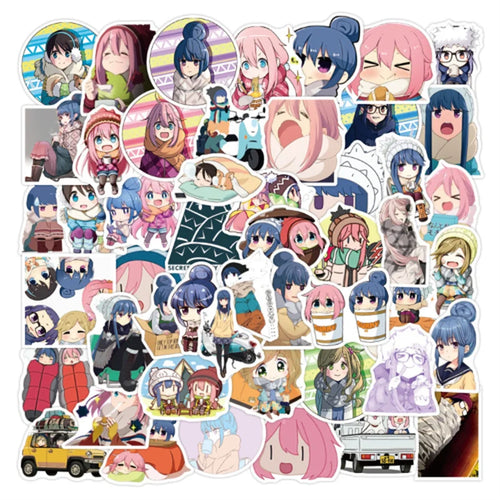 50PCS cartoon and anime character swing camping decorative style graffiti stickers, personalized, fashionable and creative trend DIY exquisite decorative decal cups, helmets, skateboard popular stickers