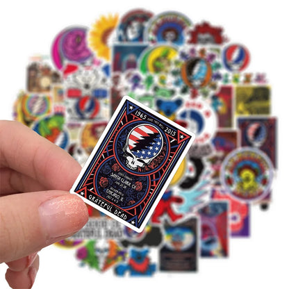 50PCS Rock Band Greatful Dead Graffiti Sticker Decorative Luggage Guitar Waterproof