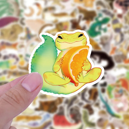 50PCS Cartoon Gecko Personalized Graffiti Waterproof Sticker Suitcase Notebook Refrigerator Skateboard Water Cup