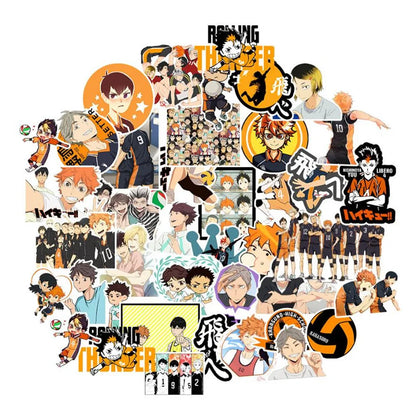 50 pieces of haiku from Japanese cartoon anime haikyuu!! Graffiti stickers, personalized DIY guitar suitcases, laptop phone cases, refrigerator decorative stickers, toys