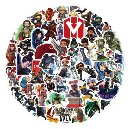 50pcs Game Apex Legends Stickers DIY Waterproof Luggage  Laptop  Guitar Car Wall Cartoon Sticker Decals Kids Toy