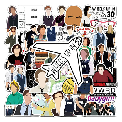 50PCS American Drama Criminal Mind Graffiti Sticker Scrapbook Mobile Phone Case Suitcase Scooter Sticker