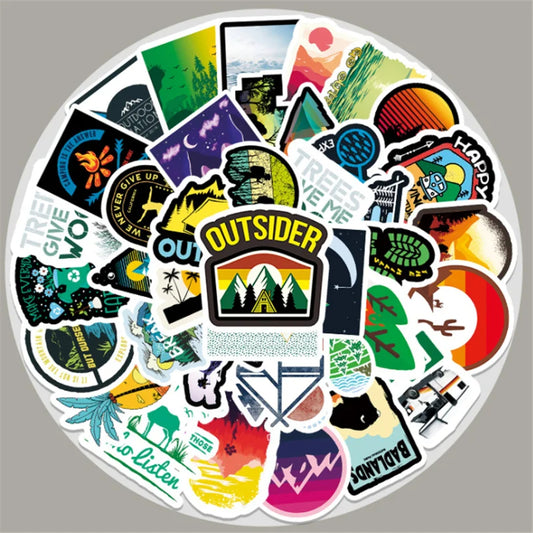 50 Cartoon Outdoor Graffiti Stickers for Decorating Suitcases, Guitars and Laptop Computers as Toys