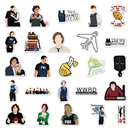 50PCS American Drama Criminal Mind Graffiti Sticker Scrapbook Mobile Phone Case Suitcase Scooter Sticker