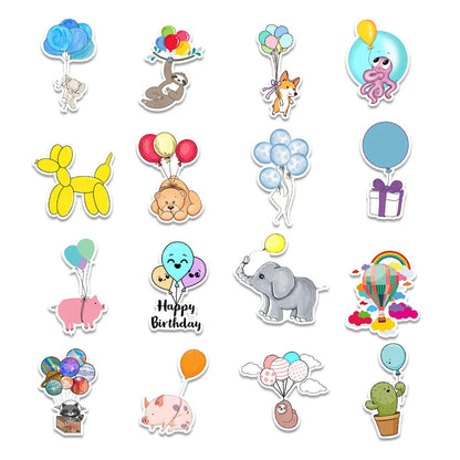 50PCS Cartoon Balloon Sticker Computer Notebook Mobile Phone Water Cup Sticker Waterproof Sticker