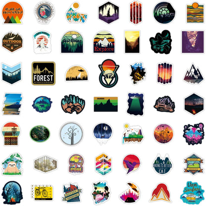50PCS Outdoor Travel Small Fresh Stickers Skateboard Laptop Graffiti Waterproof Stickers Children's Toys