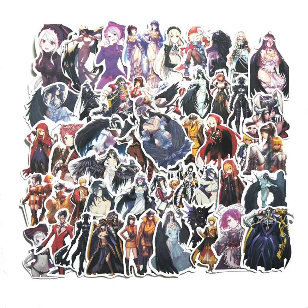 50PCS Riman Overlord King of The Dead Cartoon Graffiti Waterproof Sticker Luggage Compartment Skate board Car Helmet