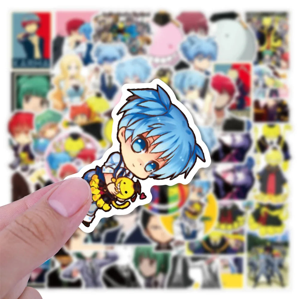 50PCS cartoon and anime assassination classroom graffiti stickers, personalized DIY luggage, laptop, scooter, water cup, waterproof decorative sticker toys