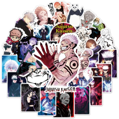 50PCS cartoon animation spell return battle graffiti stickers, personalized DIY luggage laptop waterproof decorative sticker toys