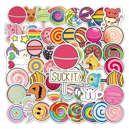 50PCS Cartoon Personality Lollipop Small Fresh Graffiti Waterproof Sticker Suitcase Notebook Refrigerator Helmet