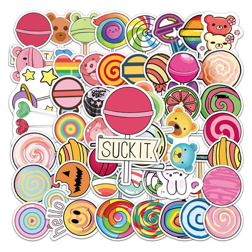 50PCS Cartoon Personality Lollipop Small Fresh Graffiti Waterproof Sticker Suitcase Notebook Refrigerator Helmet
