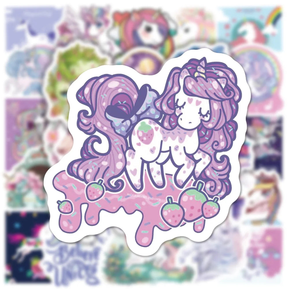 50PCS Cartoon Fairy Unicorn Personality Graffiti Sticker Water Cup Suitcase Notebook Motorcycle Skateboard Guitar