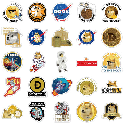 50PCS Cartoon Cute Dog Coin Graffiti Stickers Personalized Decoration Motorcycle Luggage Notebook Stickers
