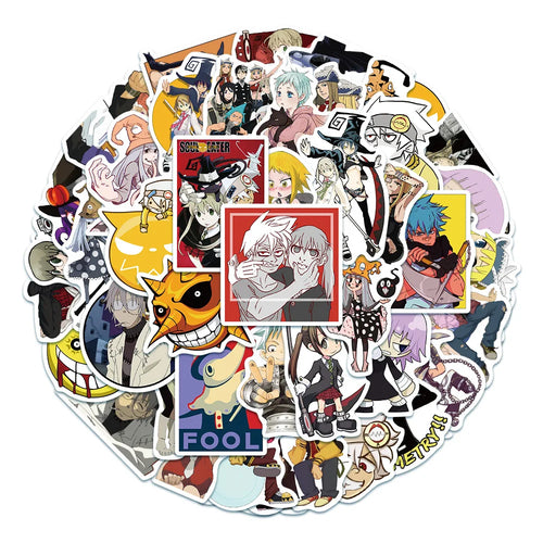 50PCS Anime Soul Eater Character Graffiti Sticker Decoration Luggage Motorcycle Case Laptop Waterproof Toy