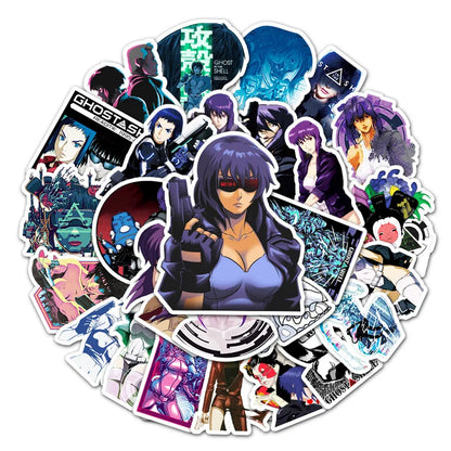 50PCS Anime Ghost In The Shell Cartoon Doodle Sticker Notebook Personality Car Refrigerator Decoration Sticker