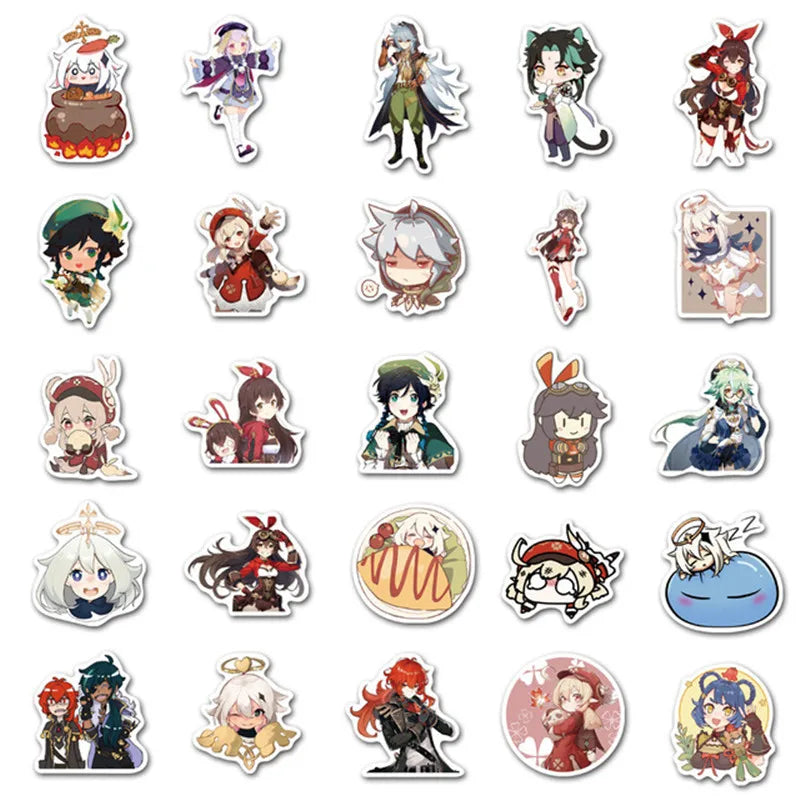 50 pieces of game source cartoon cute character graffiti stickers, personalized DIY skateboard bags, phone cases, notebook books, laptop decoration sticker toys