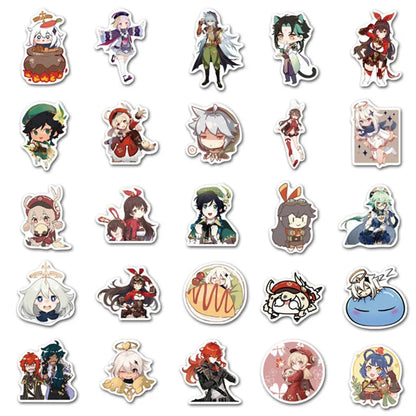 50 pieces of game source cartoon cute character graffiti stickers, personalized DIY skateboard bags, phone cases, notebook books, laptop decoration sticker toys