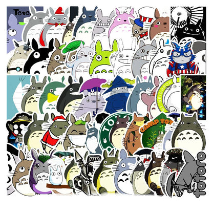 50PCS cartoon cute My Neighbor Totoro stickers, personalized DIY luggage, phone cases, tablet computers, motorcycle and car waterproof decorative stickers toys