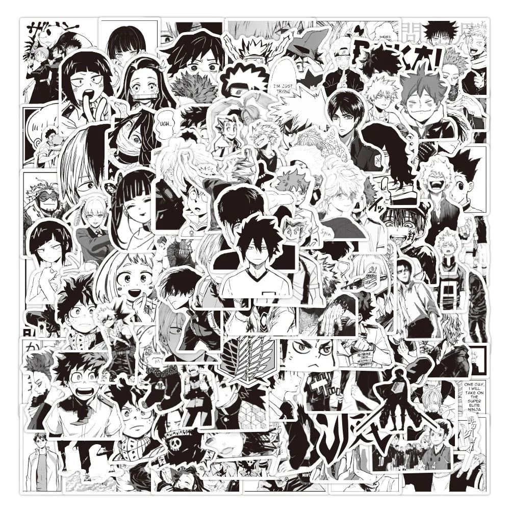 50 Pieces of Mixed Anime Stickers Graffiti Toys Laptop Skateboard Mobile Phone Luggage Stickers