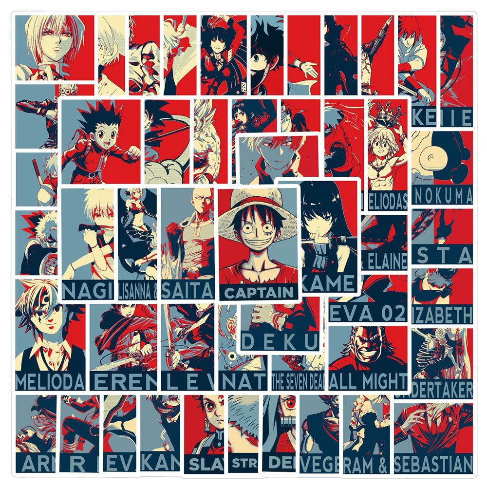 50PCS/Anime Character Collection Graffiti Laptop Guitar Motorcycle Luggage Skateboard Bike Waterproof Sticker