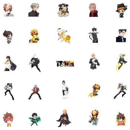 50PCS cartoon and anime family teacher character series decorative style graffiti stickers, personalized, fashionable and creative DIY exquisite decorative decals suitable for cups, helmets, skateboards and popular sticker toys