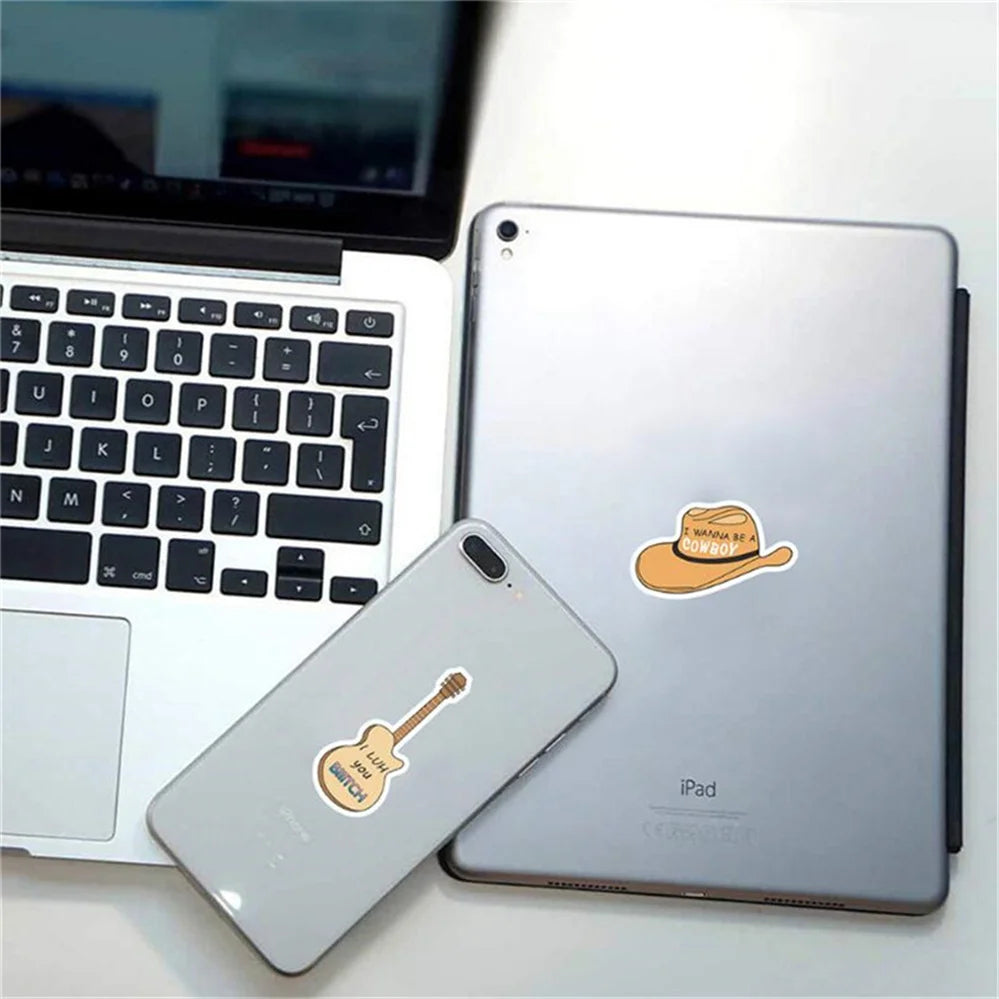 50PCS Cartoon Fruit Letter Series Skateboard Graffiti Diary Phone Case Decoration Waterproof Sticker Toy