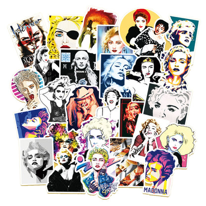 50 PCS Glamour Icon Stickers, Cute & Chic Celebrity Cartoon Doodles for Pop Culture Fans and Fashion Journals