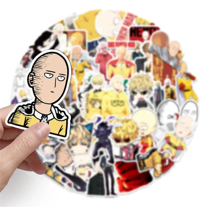 57PCS Cartoon Anime One Punch Superman Sticker Laptop Skateboard Guitar Waterproof Decorative Sticker