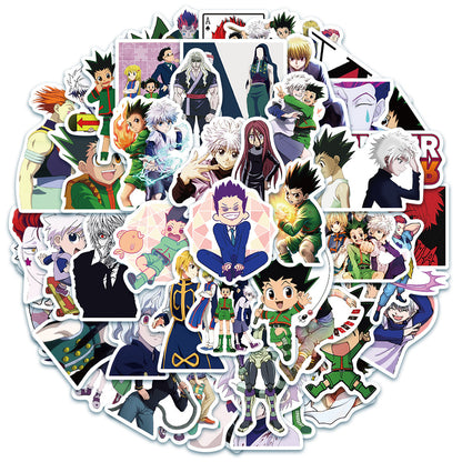 50PCS Anime Hunter x Hunter Doodle Stickers for Suitcases, Laptops, Guitars, Stationery Boxes, and Desktop Decor