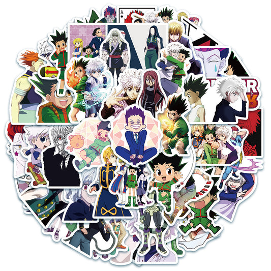 50PCS Anime Hunter x Hunter Doodle Stickers for Suitcases, Laptops, Guitars, Stationery Boxes, and Desktop Decor